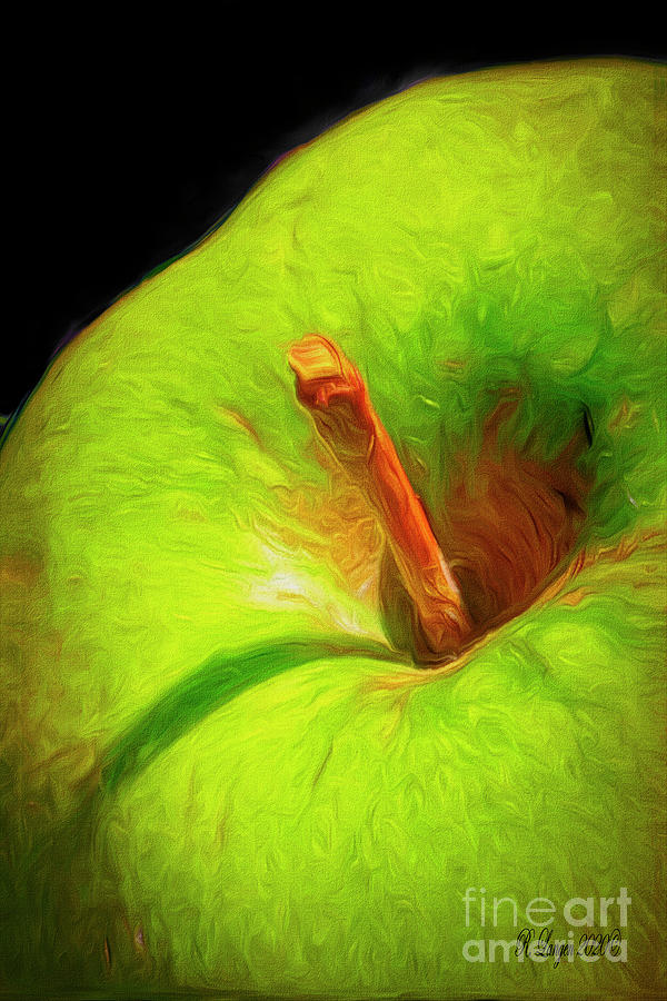 Green Apple Digital Art by Rebecca Langen