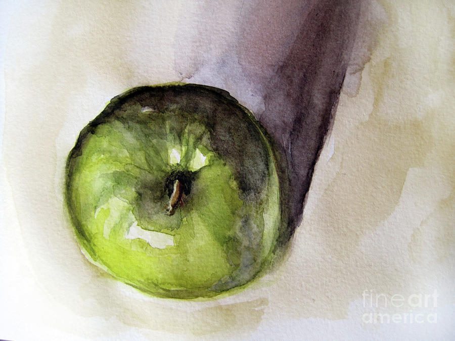 Green Apple Painting by Ulrike Miesen-Schuermann