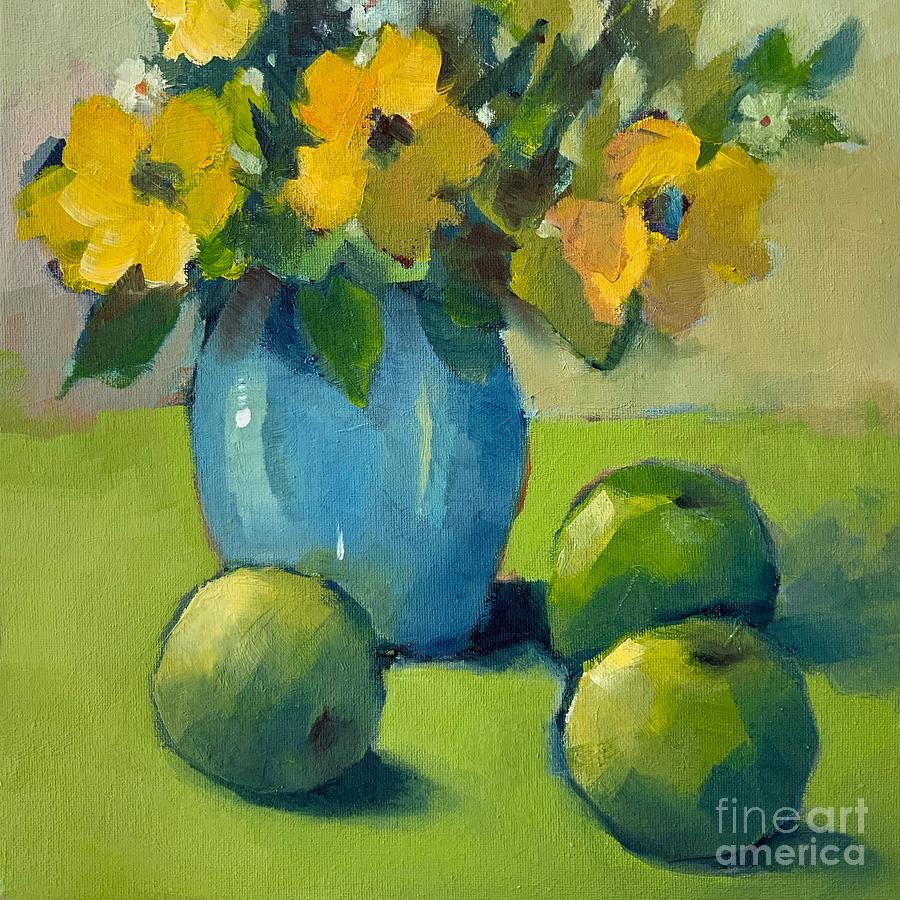 Green Apples Painting by Michelle Abrams