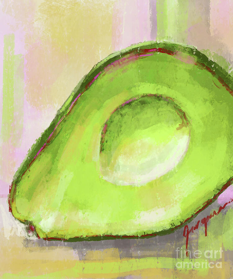 Green Avocado, Modern Kitchen Decor Digital Art by Patricia Awapara
