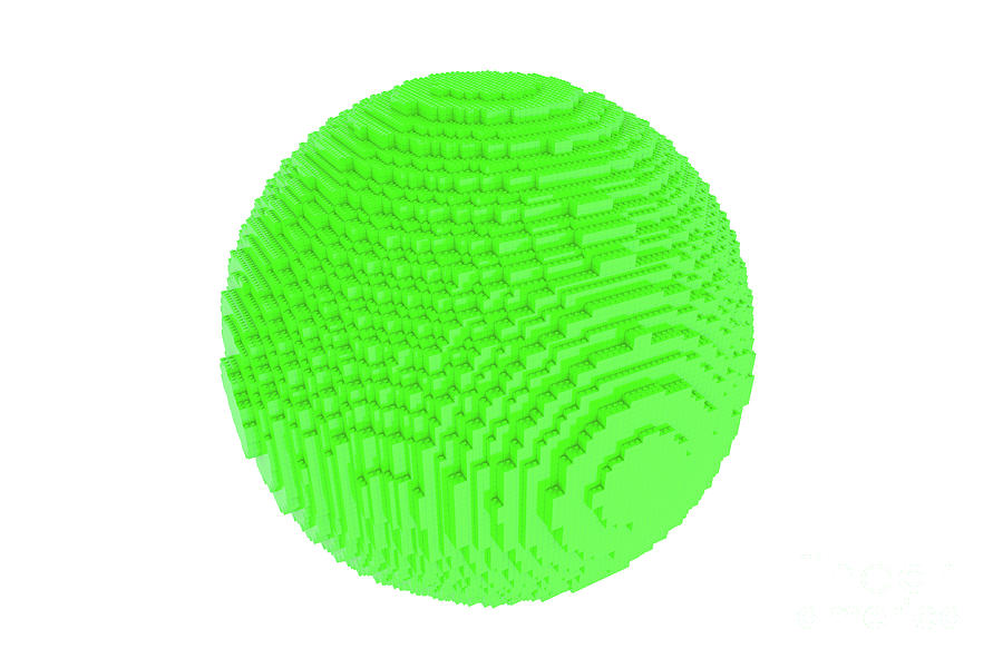 Green Ball Isolated Of Construction Bricks Photograph by Benny Marty