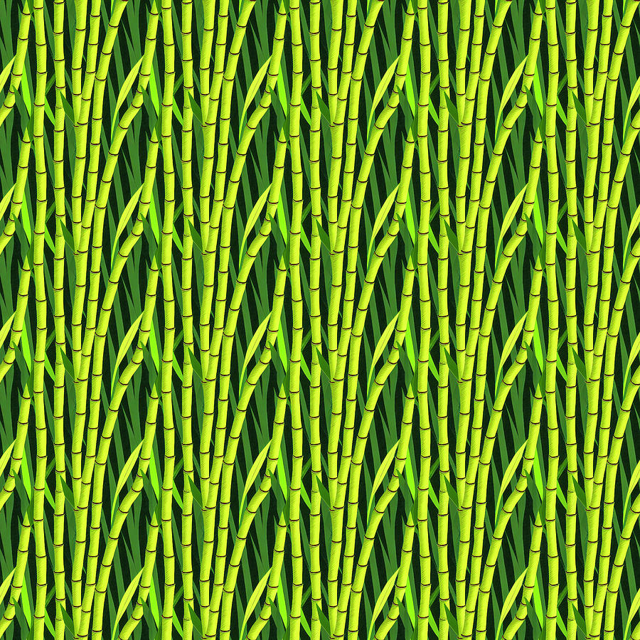 Green Bamboo Pattern Digital Art by Mark Tisdale