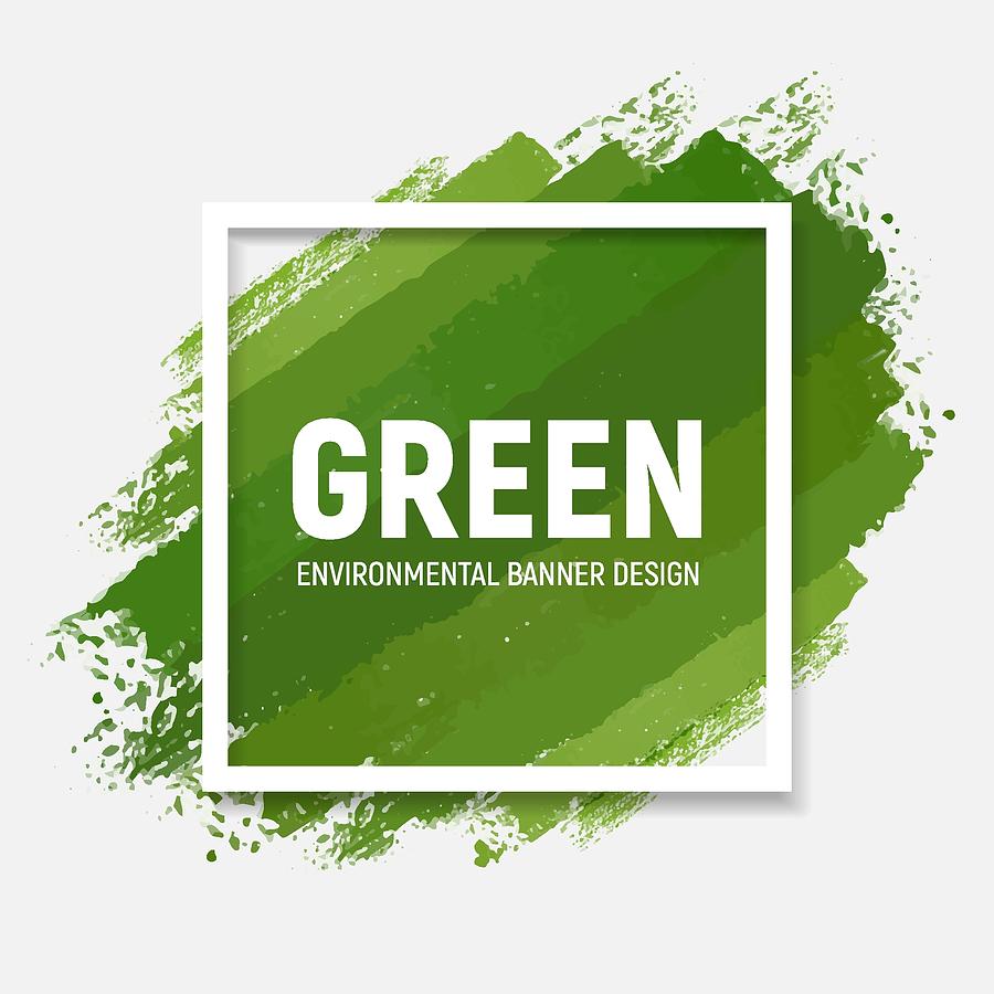 Green Banner Drawing by Creative-Touch
