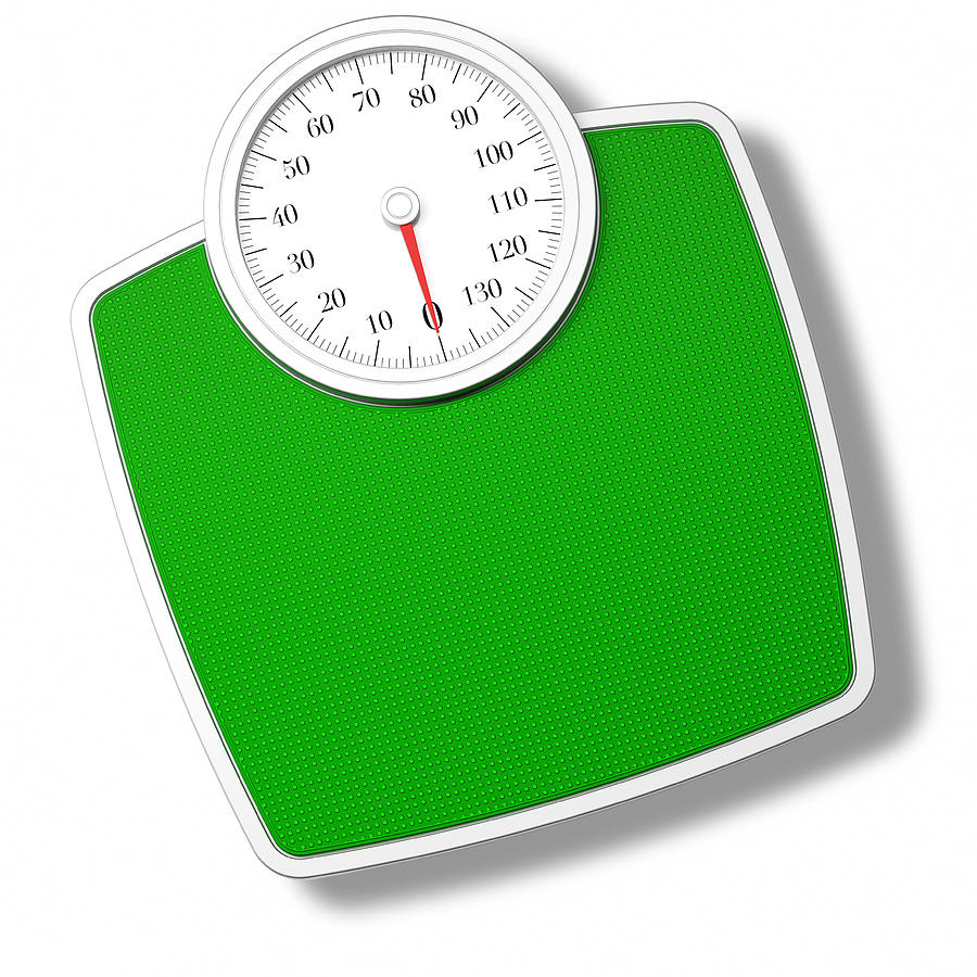 Green Bathroom Scale isolated on withe Photograph by LdF