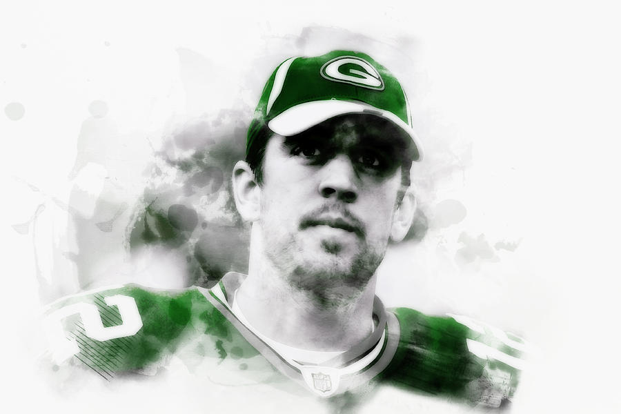 Green Bay Packers Aaron Rodgers  Mixed Media by Brian Reaves