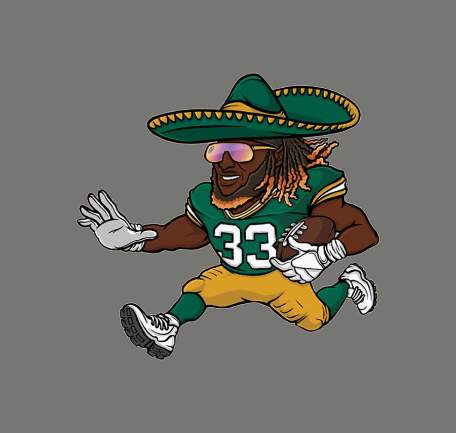 Green Bay Packers Sombrero Aaron Jones Perfect Painting By Taylor ...