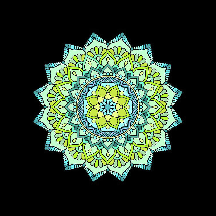 Black Digital Art - Green Blue Spiral by G Lamar Yancy