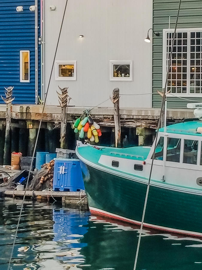 Green Boat in Old Port Photograph by Bonny Puckett