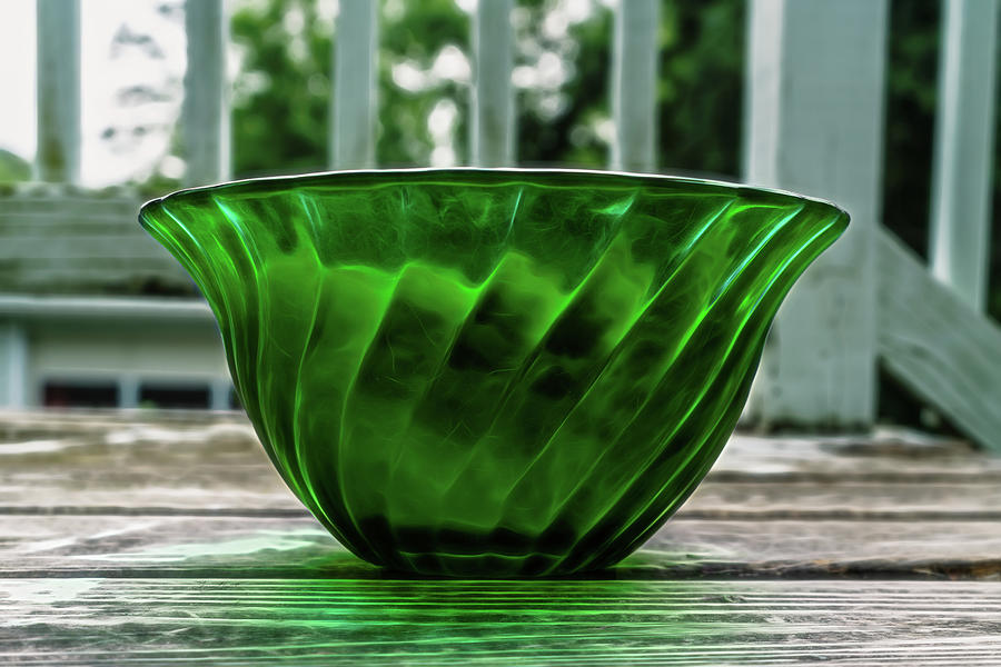 Green Bowl 1 Photograph by Sharon Popek