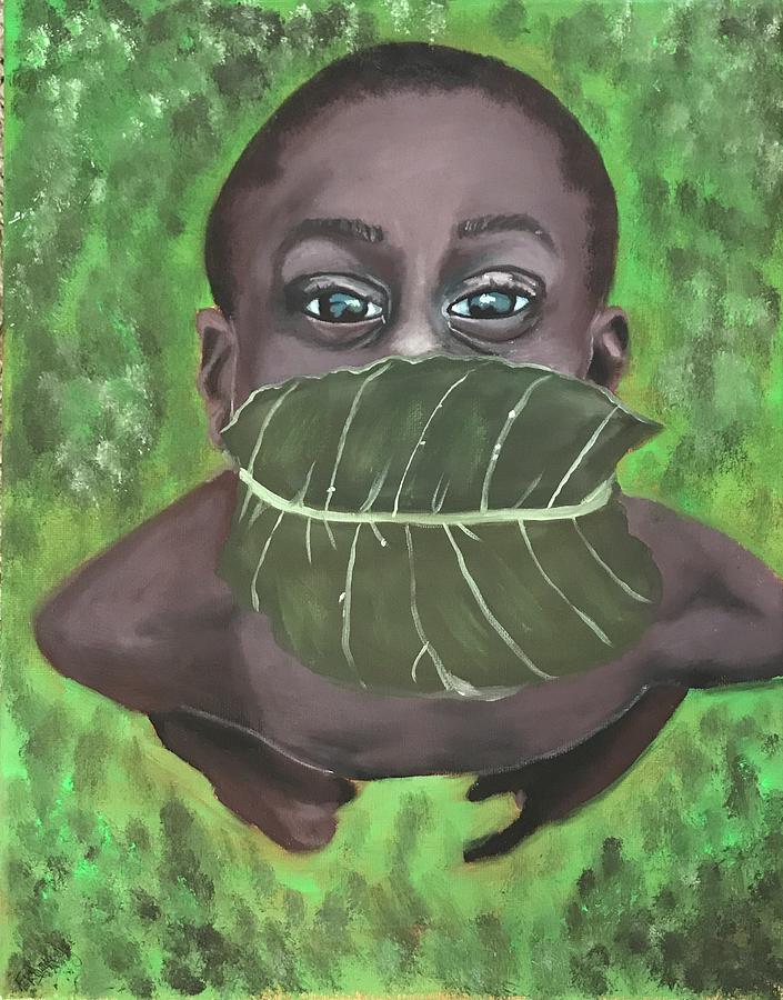 Portrait Painting - Green boy  by Mussink
