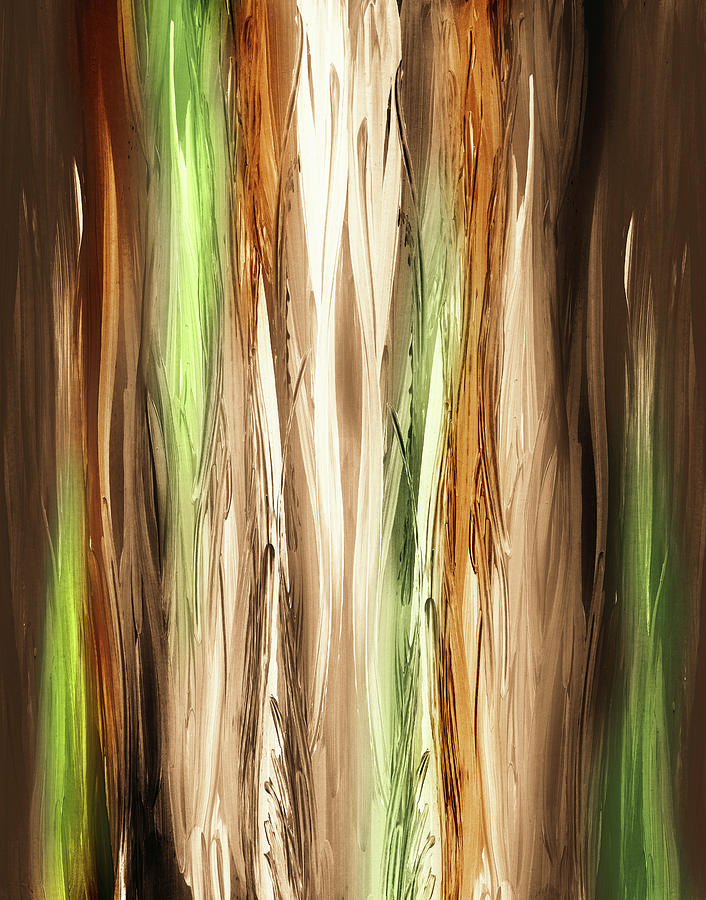 Green Brown Beige Glow Abstract Contemporary Decor Painting by Irina Sztukowski