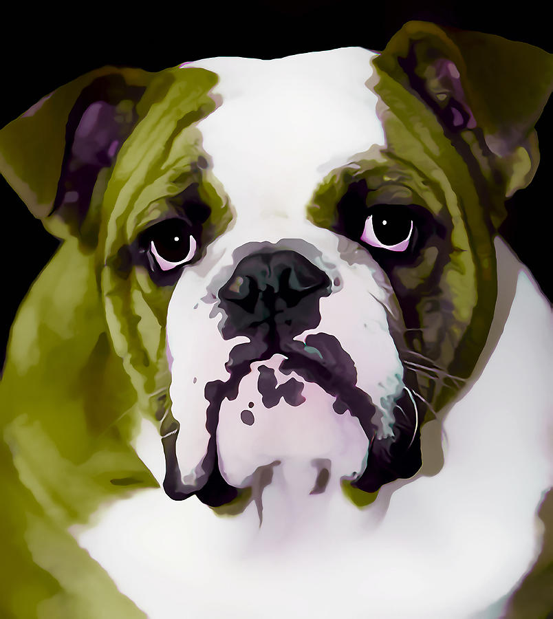 Green Bulldog Mixed Media by Marvin Blaine