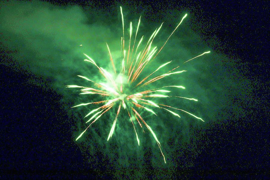 Green Burst Firework Explosion Photograph by Ed Williams