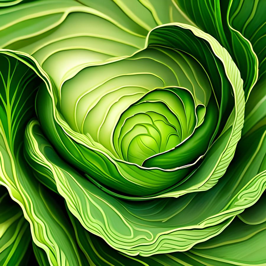 Green Cabbage Digital Art by Cindys Creative Corner
