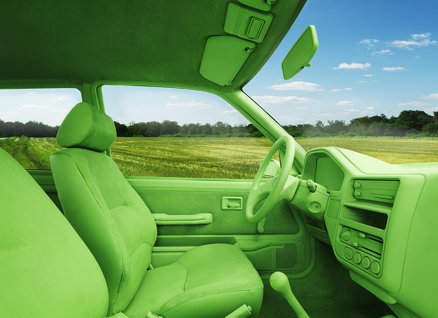 Green car, environment. (In landscape) Photograph by Henrik Sorensen