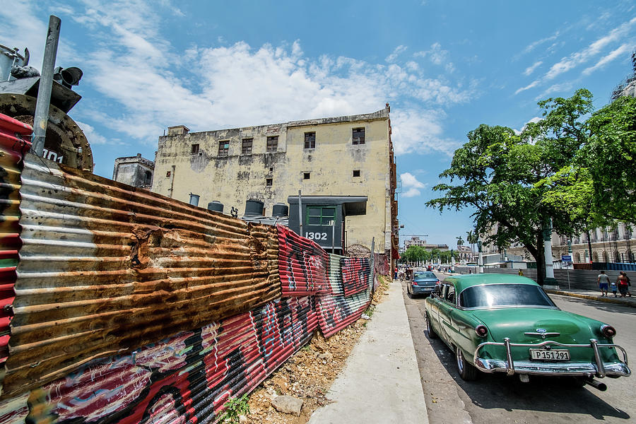 Green car on the street. Havana, Cuba Photograph by Lie Yim