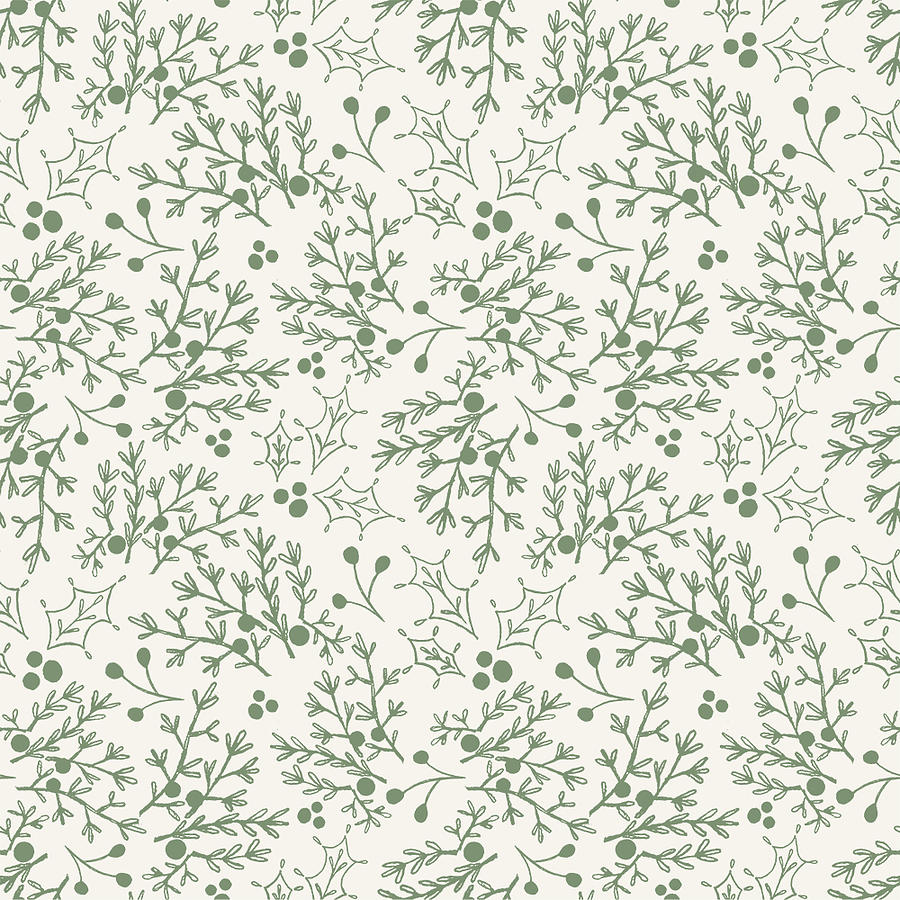 Christmas Floral Pattern by Lauren Ullrich