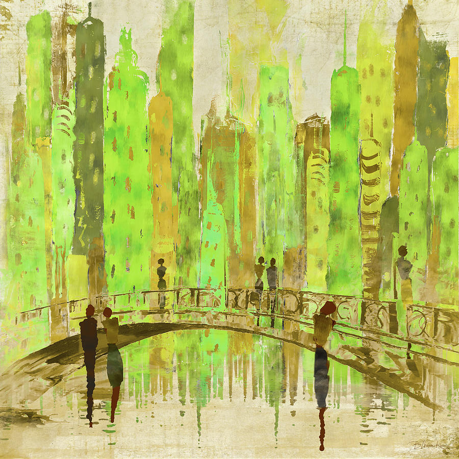 Green City Stroll Digital Art by Barbara Mierau-Klein