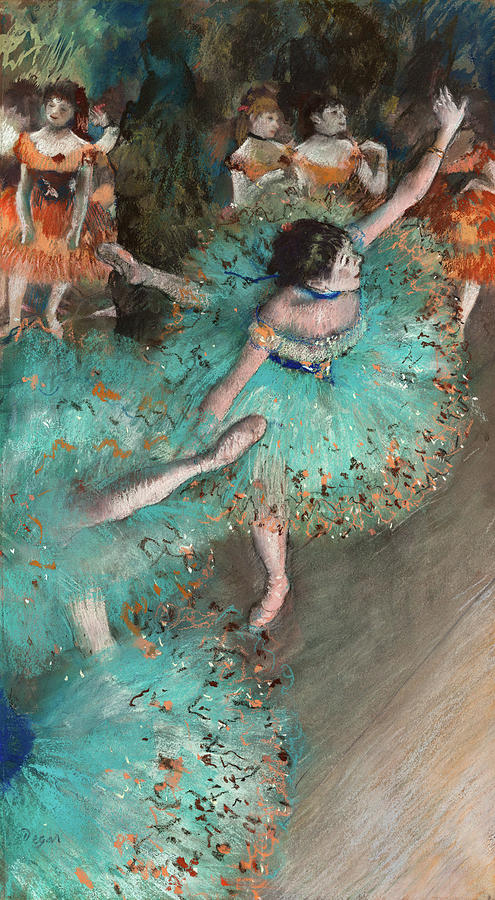 Green dancer Painting by