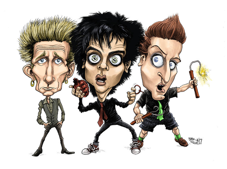 Green Day, color Drawing by Mike Scott - Fine Art America