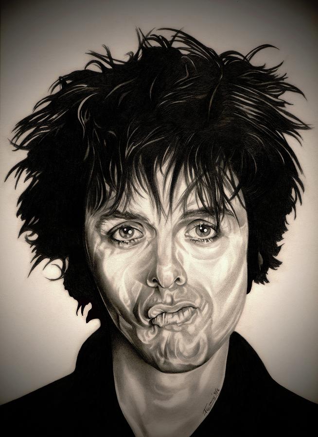 Green Day - White Back, Sepia Edition Drawing by Fred Larucci