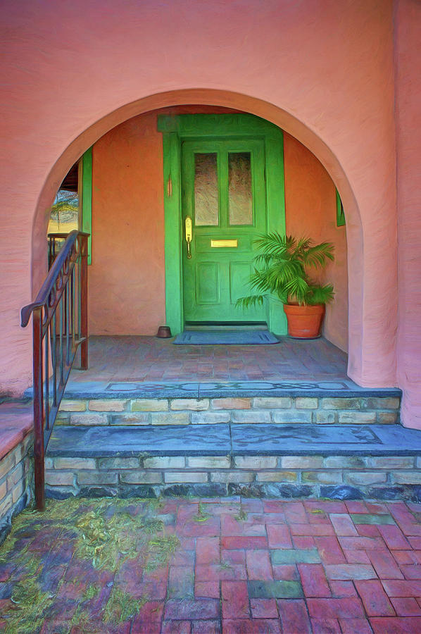 Green Door and Arch - Barrio Historico - Tucson Photograph by Nikolyn McDonald