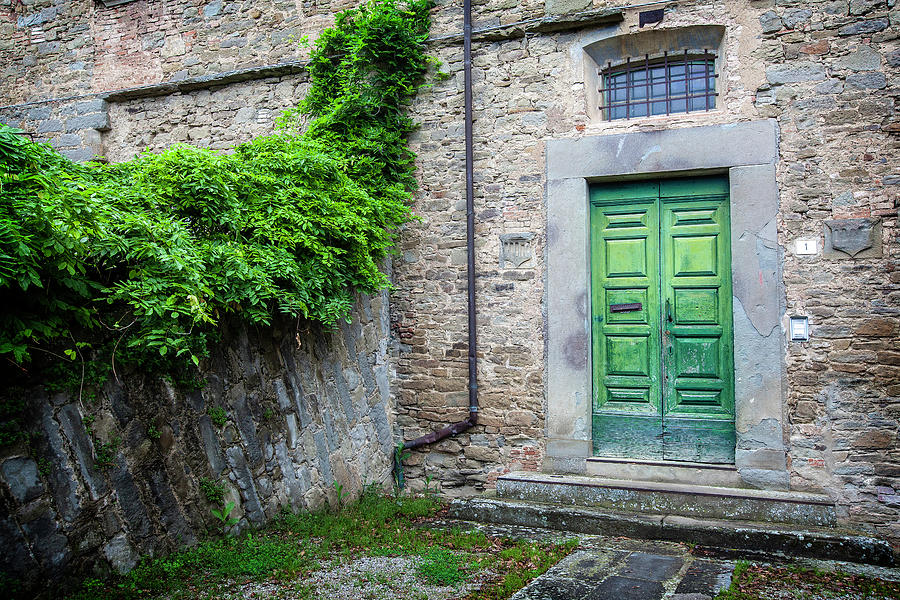 Green Door in Cortona Photograph by Al Hurley