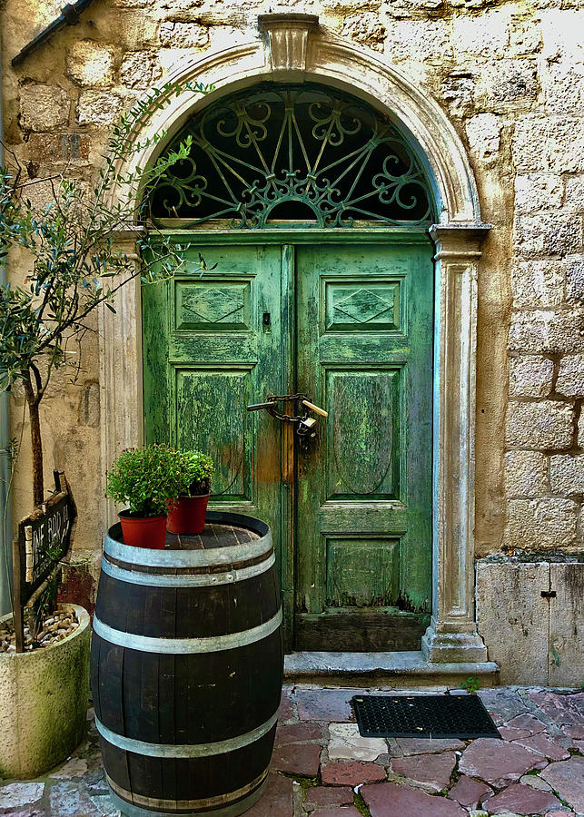 Green Door in Kotor Photograph by Mary Tuczakov - Fine Art America