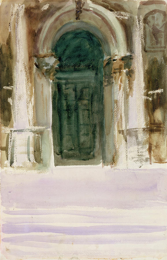 Green Door, Santa Maria della Salute, circa 1904 Drawing by John Singer Sargent