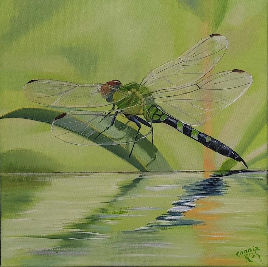Green Dragon Painting by Connie Rish