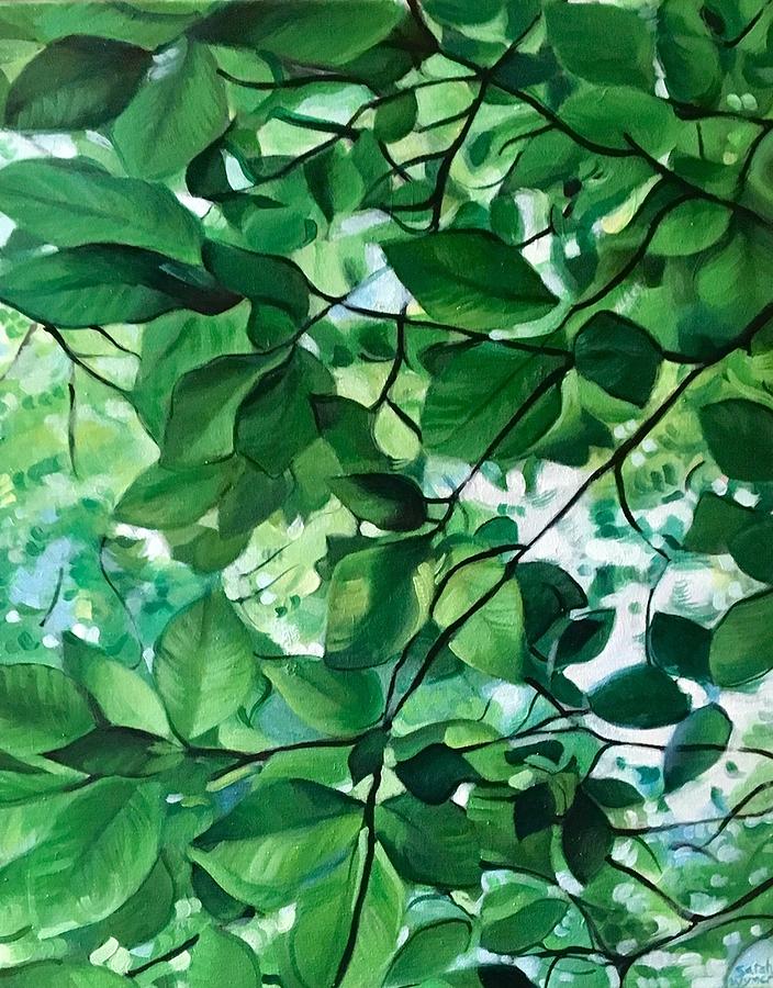 Landscape Painting - Green Dream by Sarah Wymer