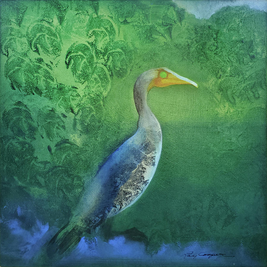 Green Eyed Cormorant Painting by Ray Cooper Green Eyed Cormorant Painting by Ray Cooper