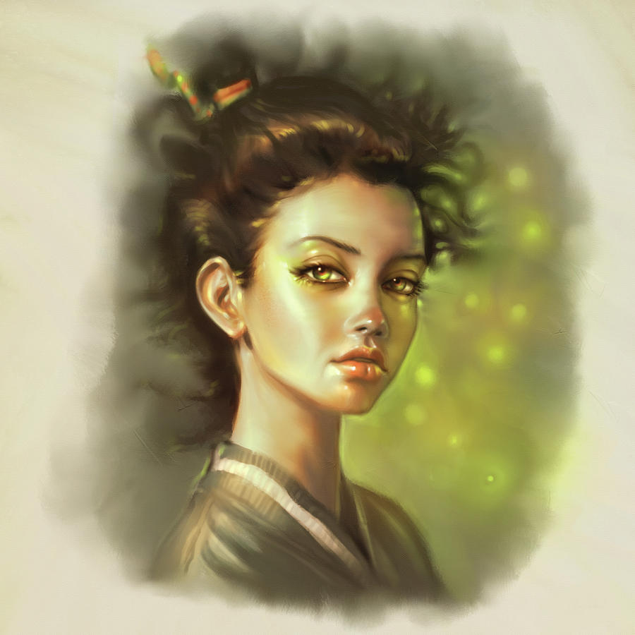 Green eyed girl Painting by Okan Bulbul - Pixels