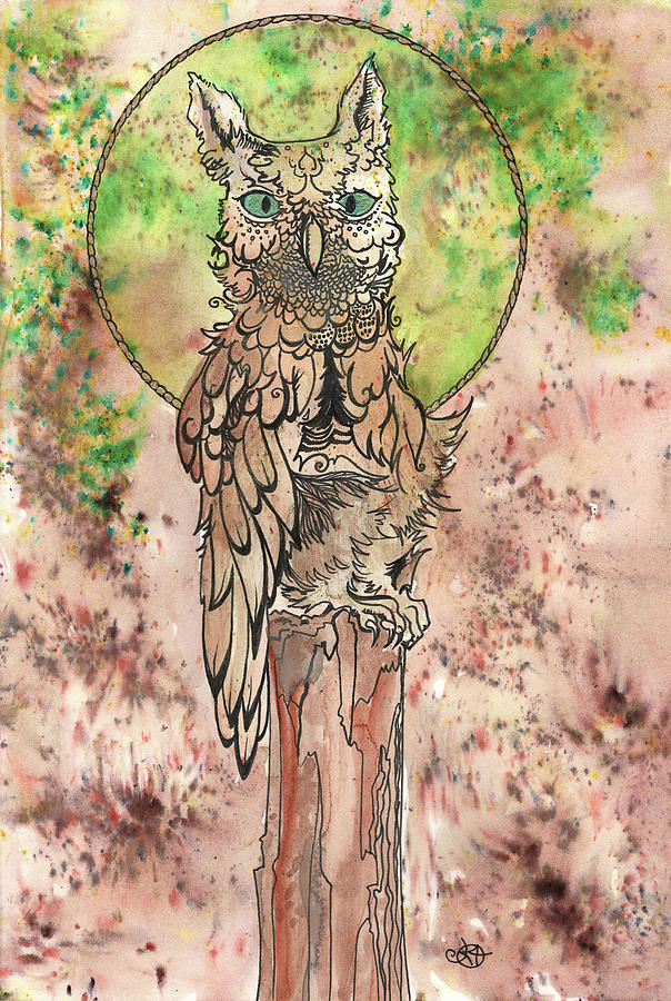 Green Eyed Owl Drawing