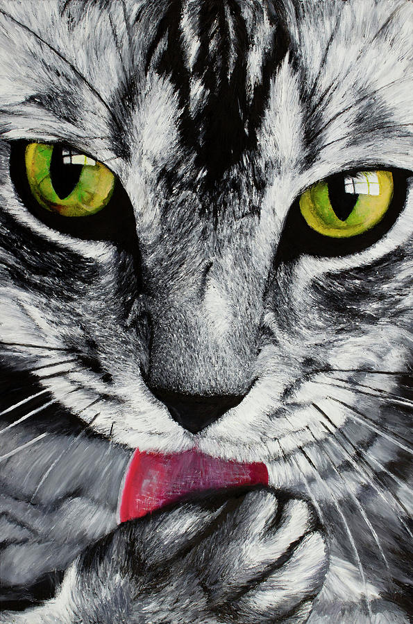 Finger Painting - Green Eyes Painting by Lorraine McMillan
