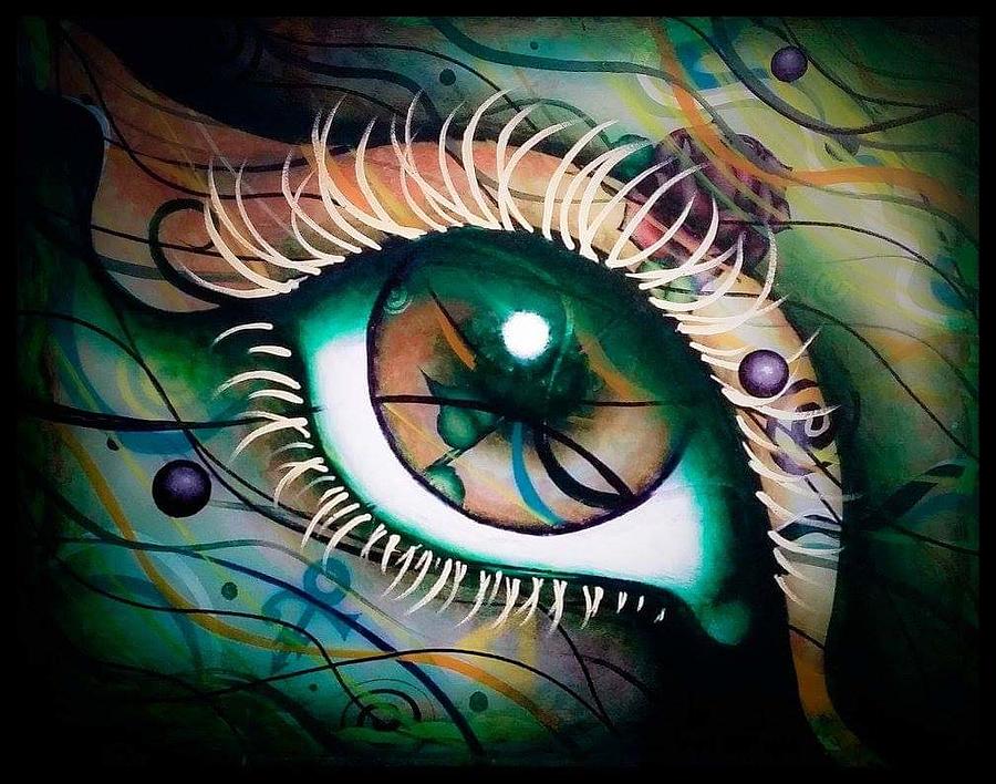 Green Eyes Painting by Matt Mercer
