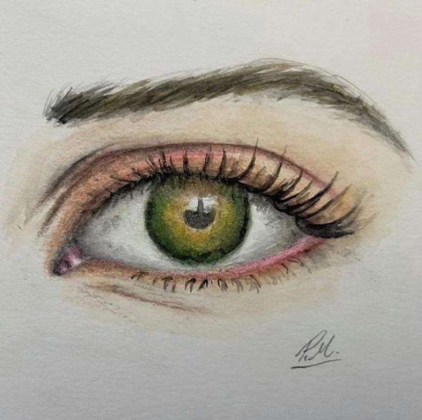 Green Eyes Painting by Palwasha Maryam | Fine Art America