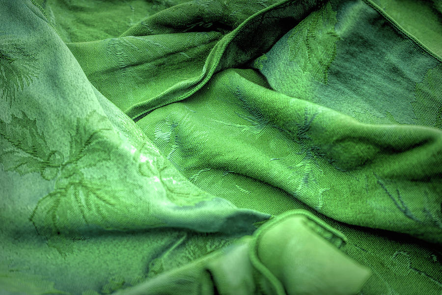 Green Fabric Photograph by Sharon Popek