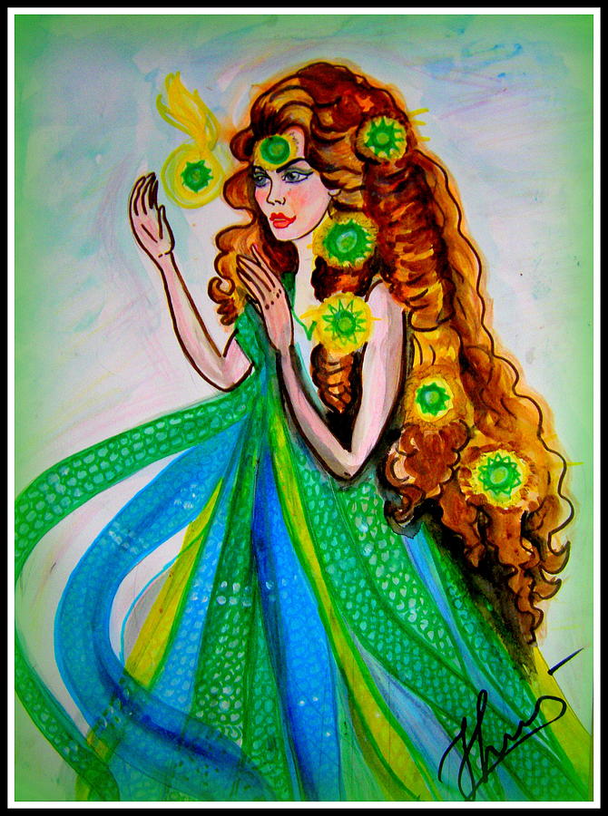 Green Fairy Painting by Nadia Birru