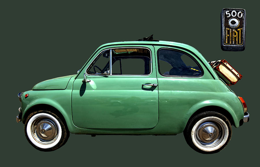 Green Fiat 500 Photograph by Worldwide Photography