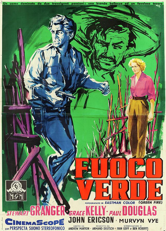 Green Fire, 1954 - art by Silvano Campeggi Mixed Media by Movie World Posters