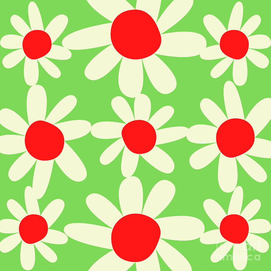 Green Floral Holiday Design Digital Art by Christie Olstad