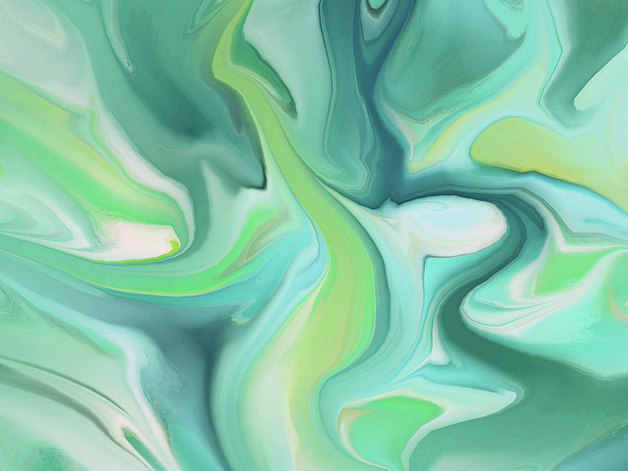 Green Flow Digital Art by Maria Meester