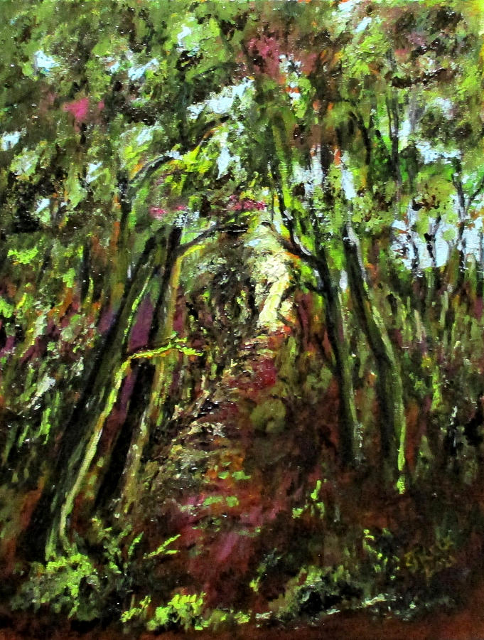 Green Forest Walk Painting