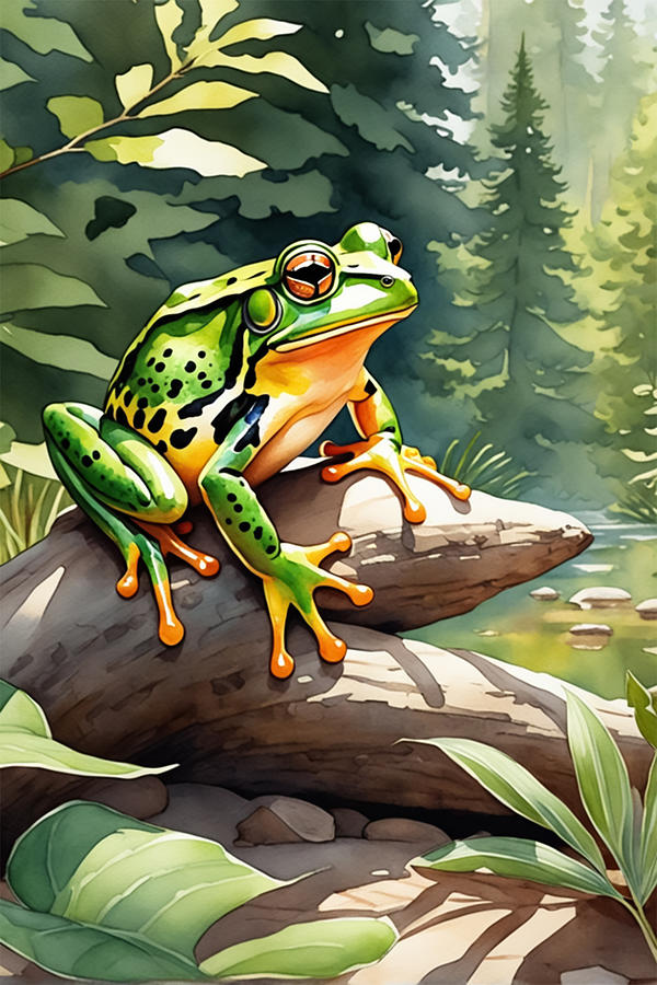 Nature Digital Art - Green Frog by Manjik Pictures