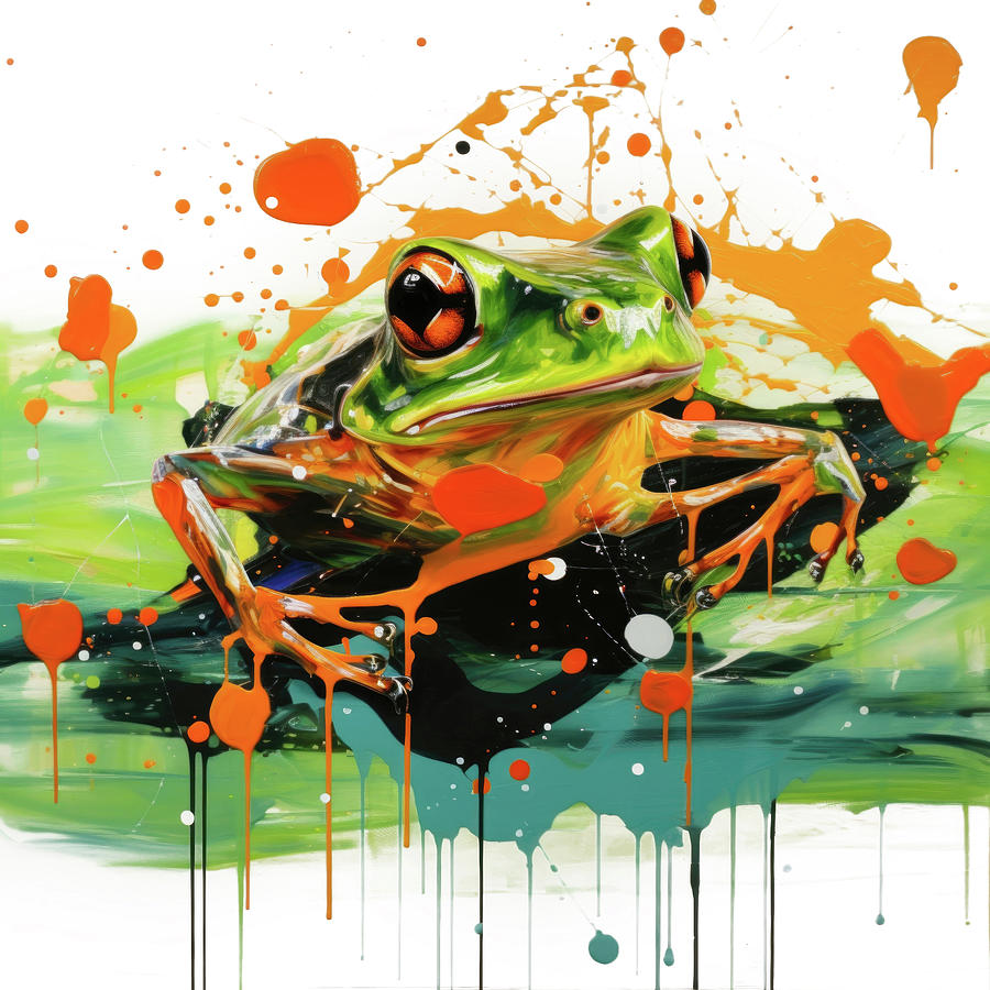 Green frog Digital Art by Imagine ART