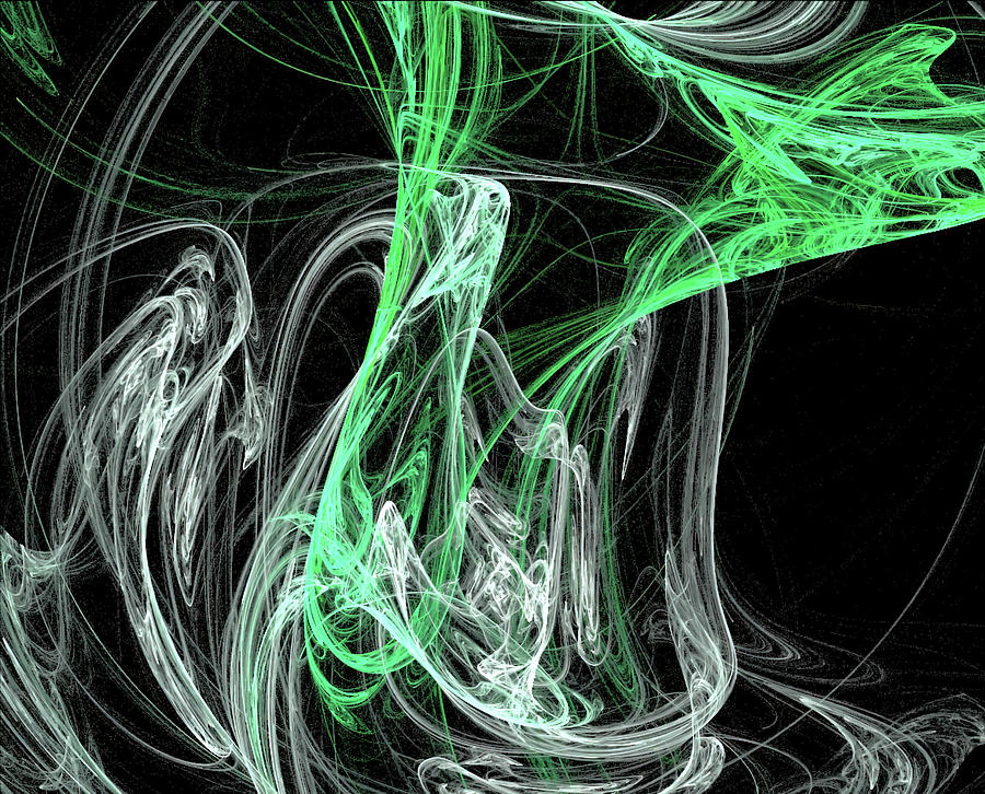 Green Fusion 1a Digital Art by Cathy Anderson
