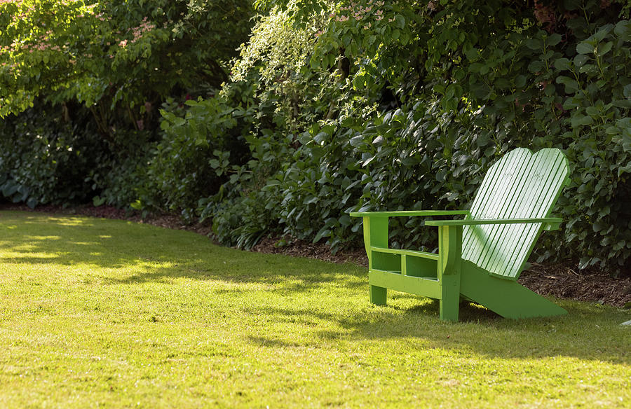 Green Garden Chair Photograph by Jean Noren