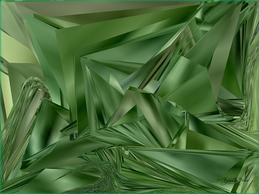 Green Geometric Abstract - Series #3 Photograph by Barbara Zahno