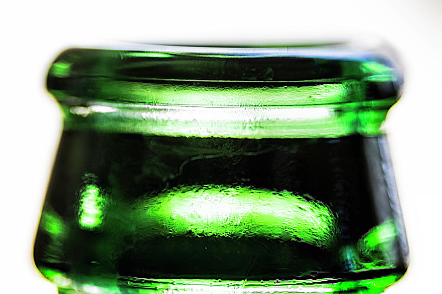 Green glass bottle top Photograph by Wolfgang Stocker